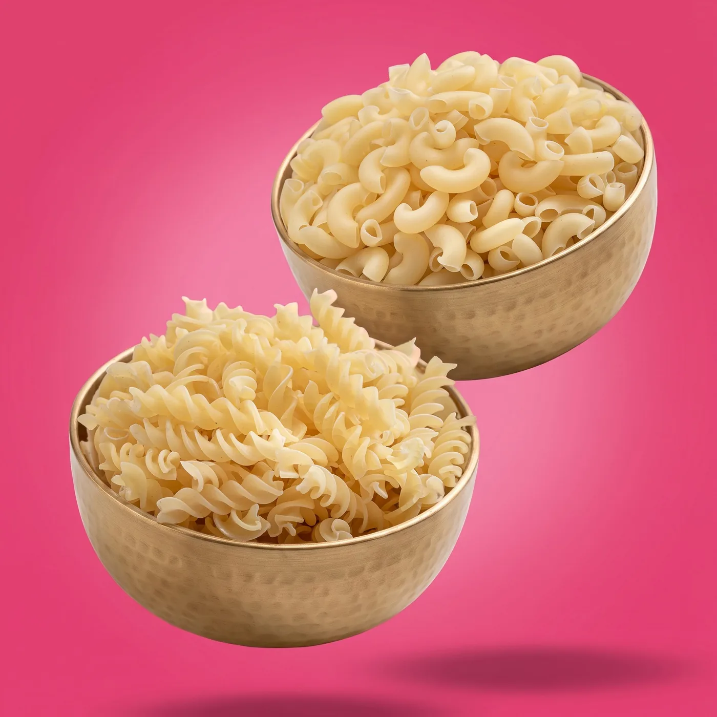 Brass bowls of Suvidha Papad Pasta