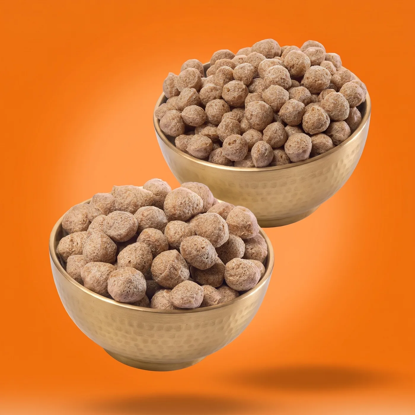 Brass bowls of Suvidha Papad Soya Chunks